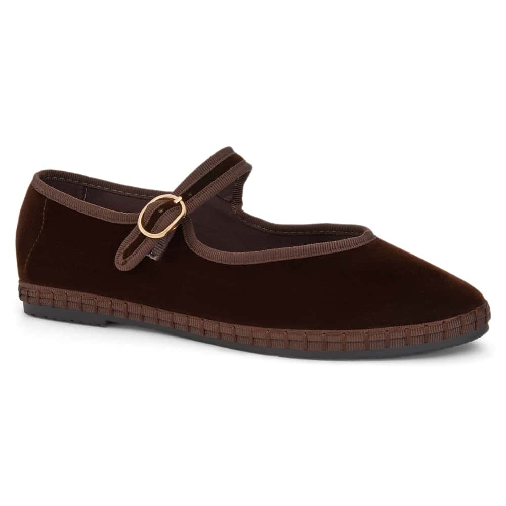 Sarina Ballet Flat in Chocolate Velvet