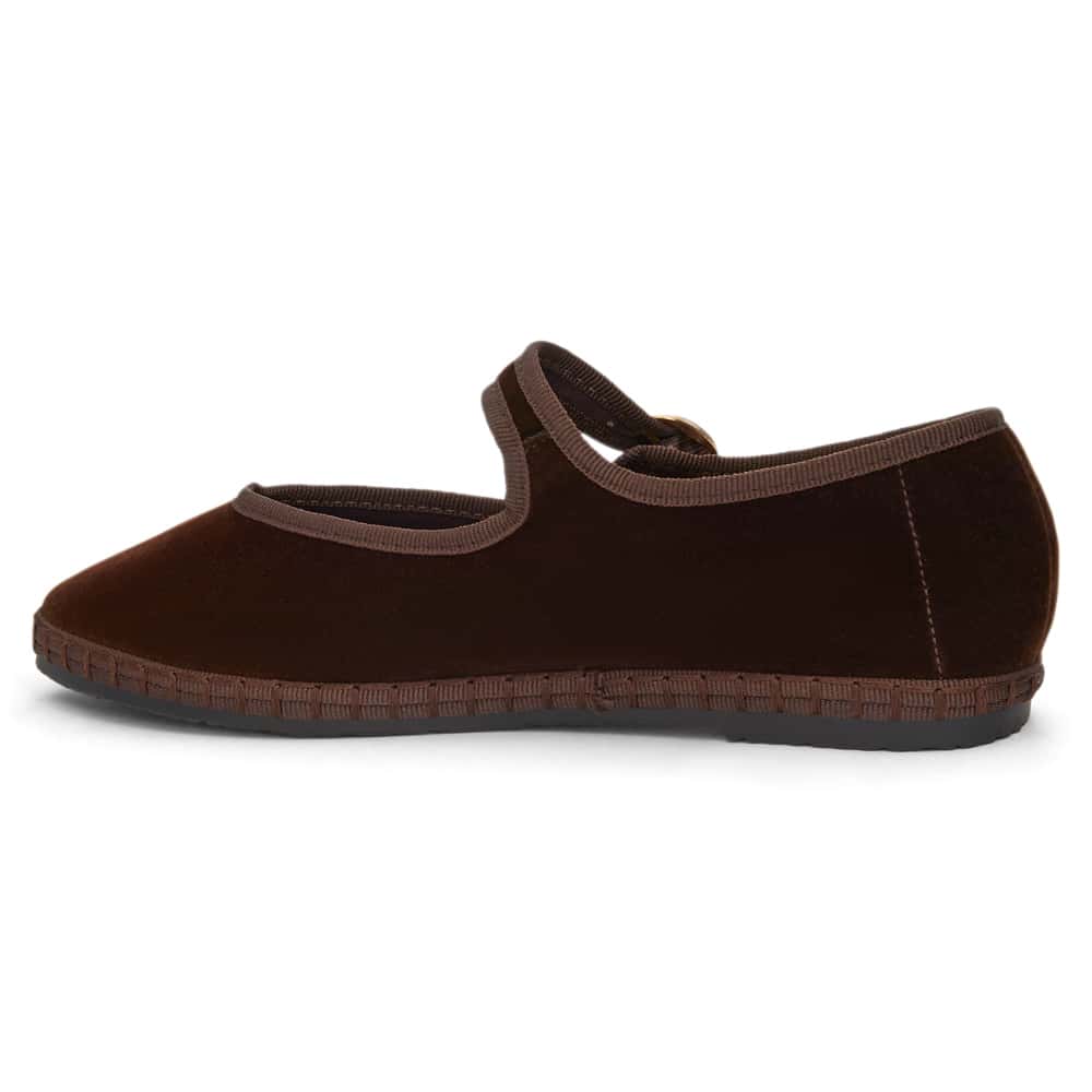 Sarina Ballet Flat in Chocolate Velvet