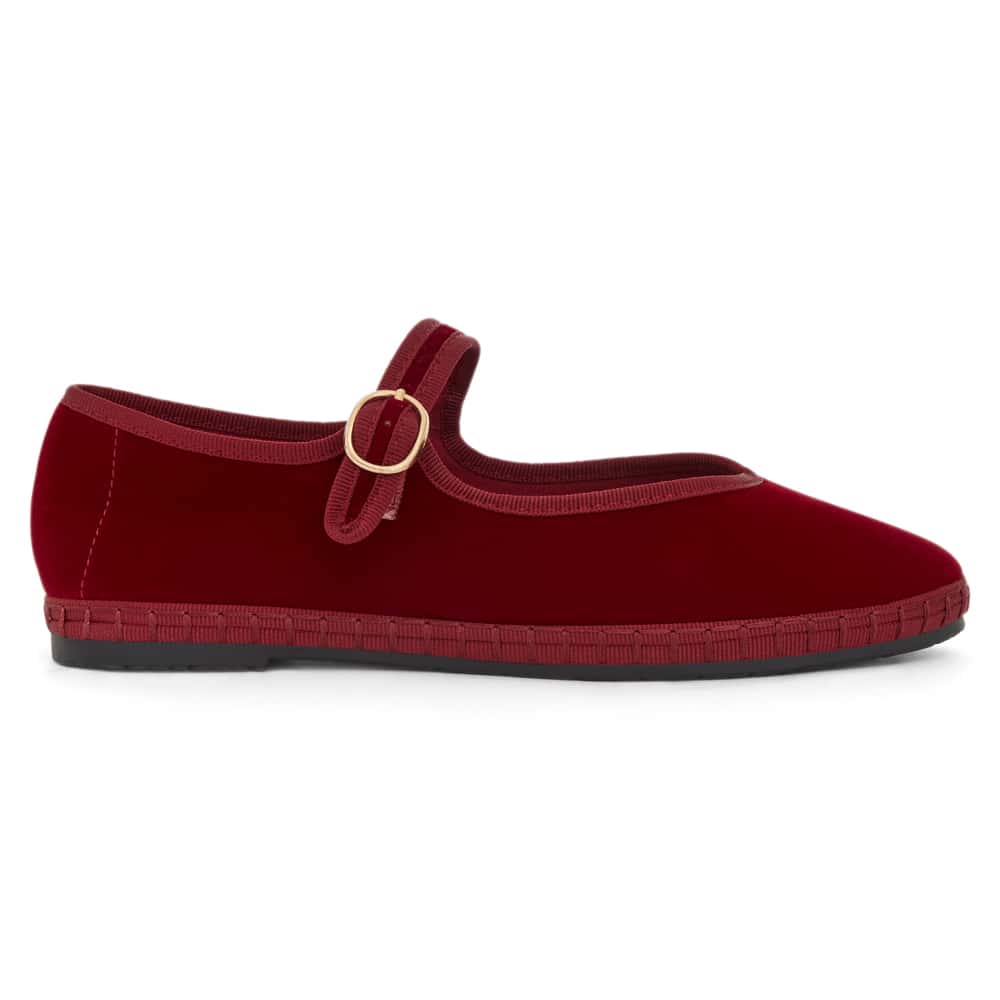 Sarina Ballet Flat in Wine Velvet