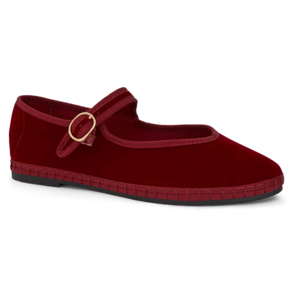 Sarina Ballet Flat in Wine Velvet