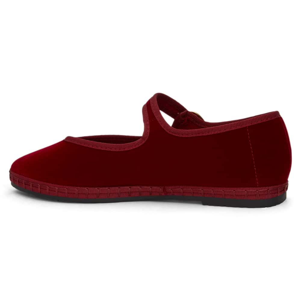 Sarina Ballet Flat in Wine Velvet