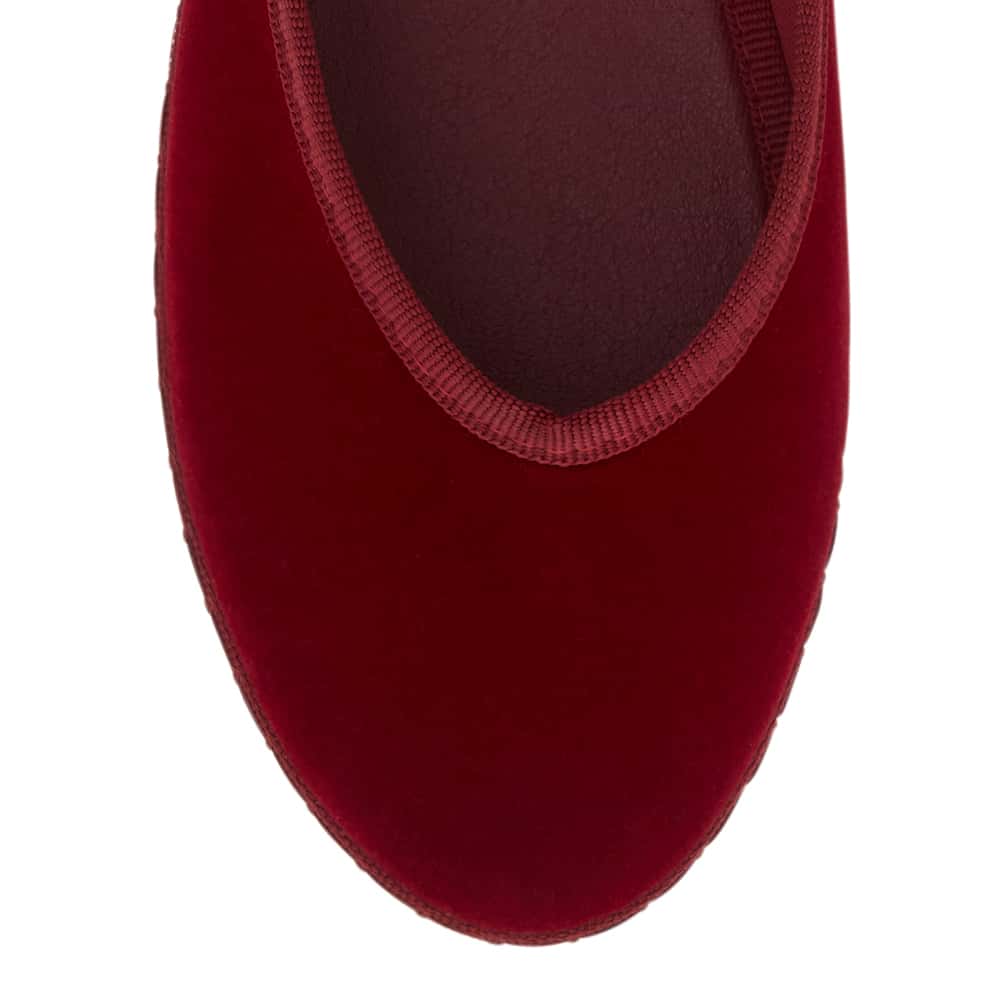 Sarina Ballet Flat in Wine Velvet