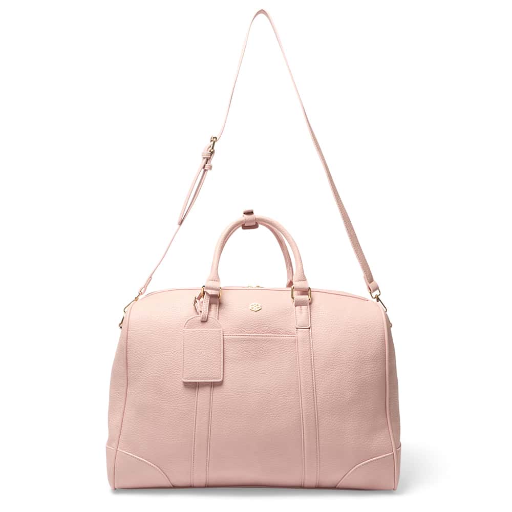 Siesta Overnight Bag in Baby Pink Pebble