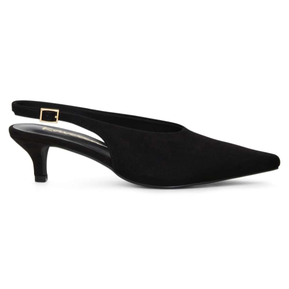 Simone Heel in Black Micro