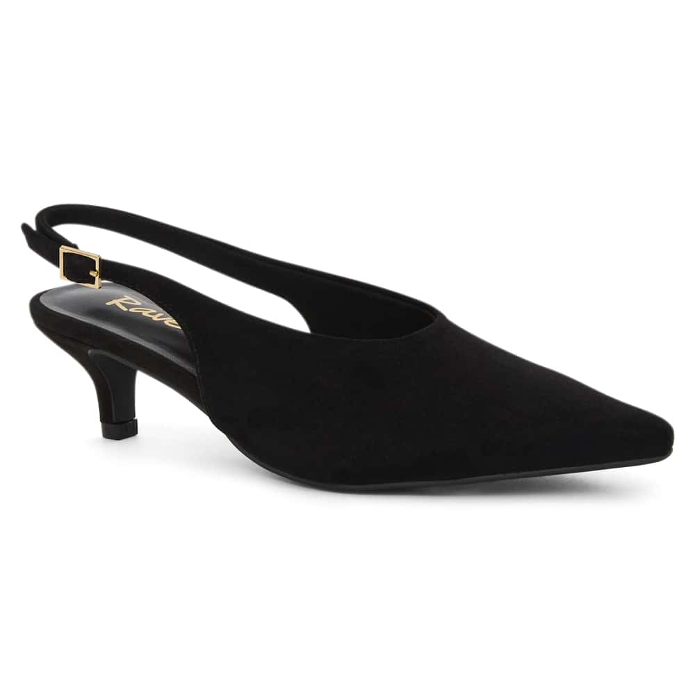 Simone Heel in Black Micro