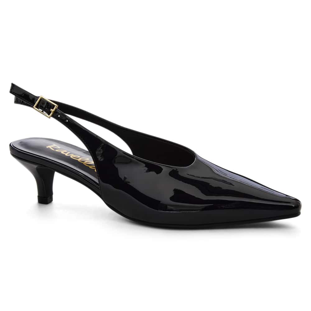 Simone Heel in Black Patent