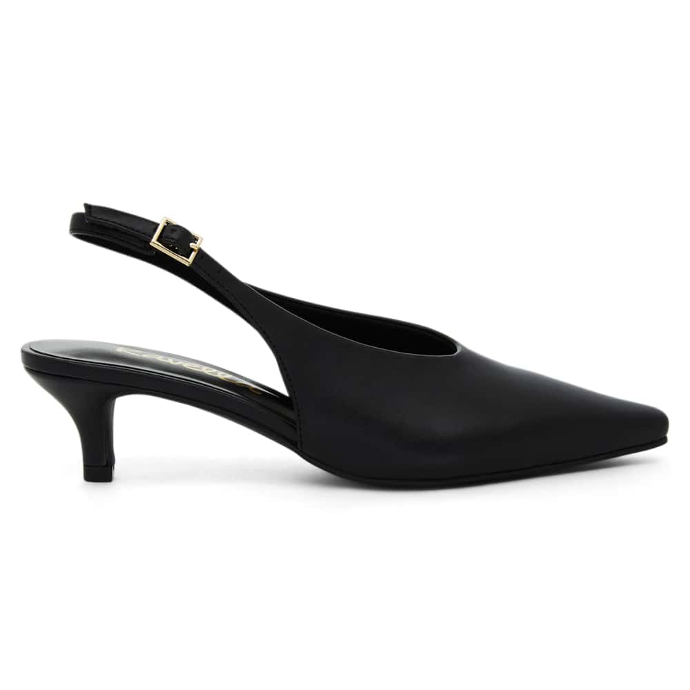 Simone Heel in Black Smooth