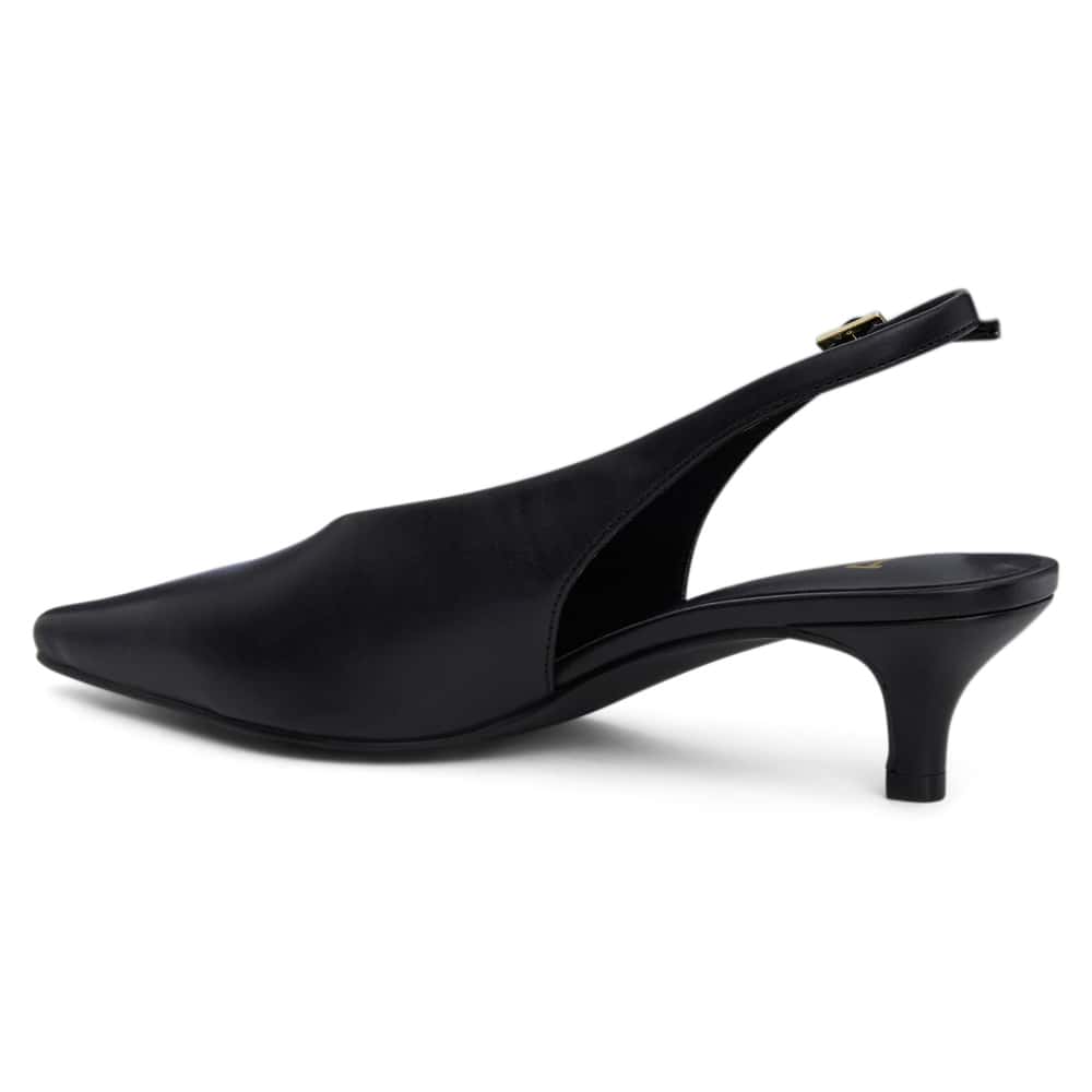 Simone Heel in Black Smooth