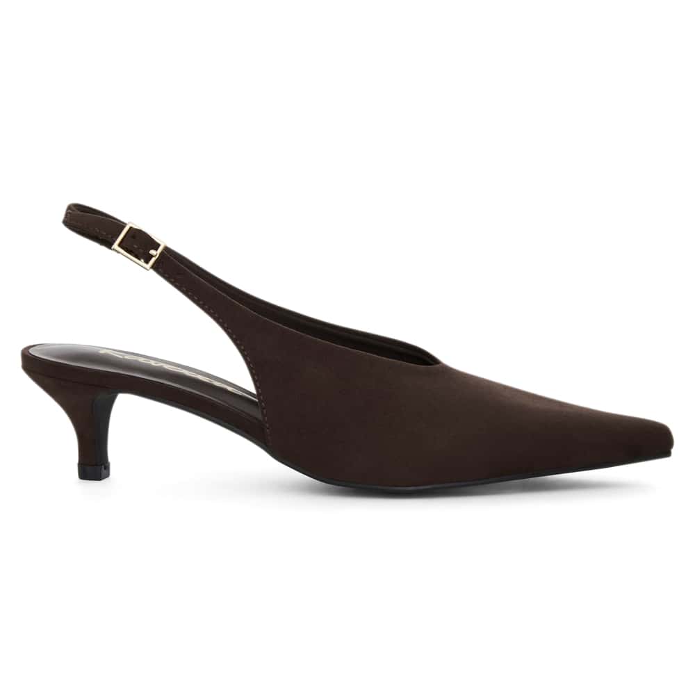 Simone Heel in Chocolate  Micro