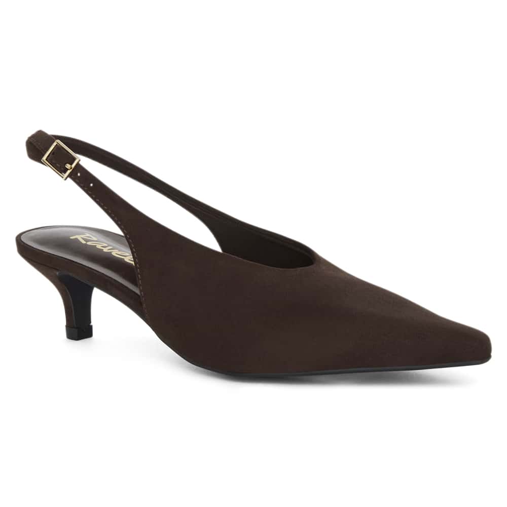 Simone Heel in Chocolate  Micro