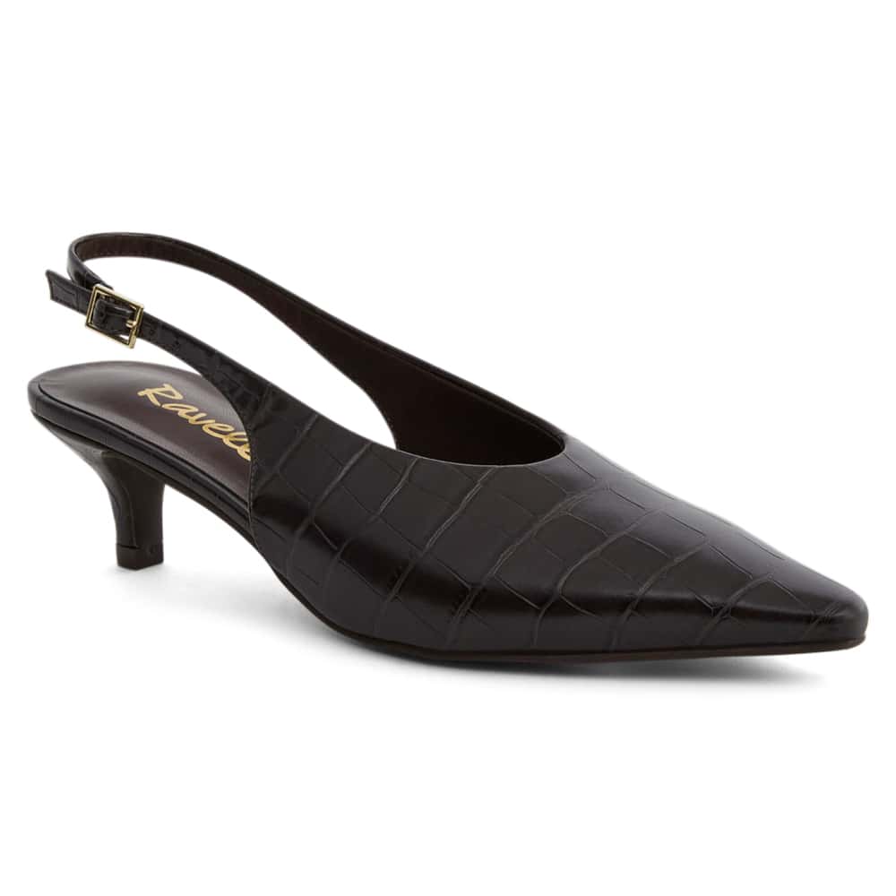 Simone Heel in Chocolate Croc Croc