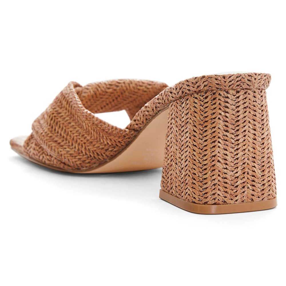 Skye Heel in Tan Raffia