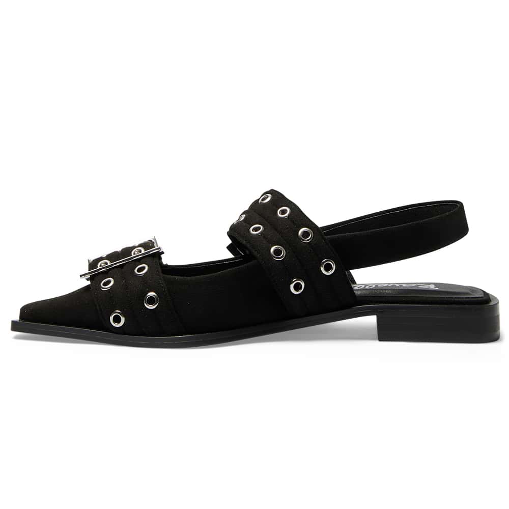 Suzie Ballet Flat in Black Suede