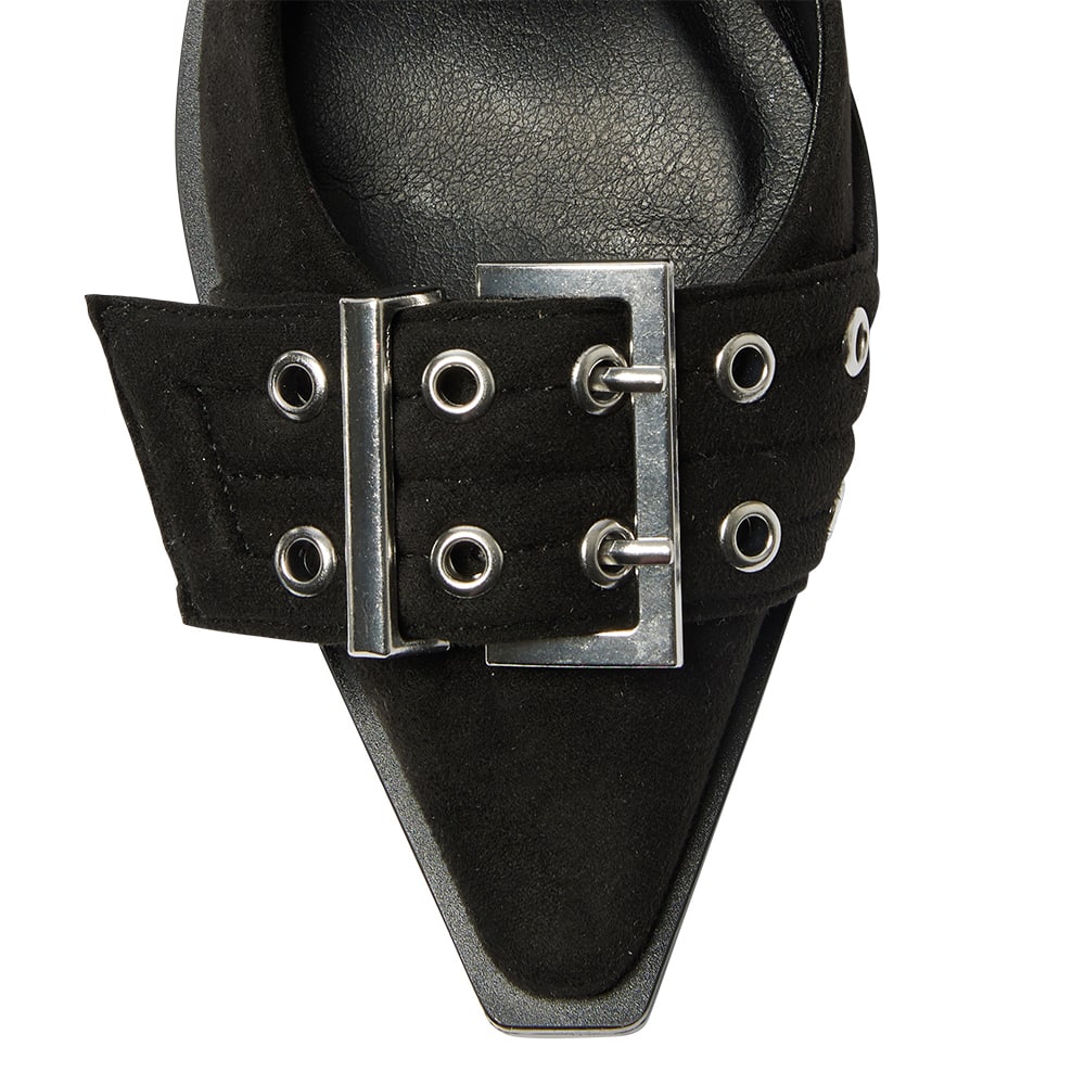 Suzie Ballet Flat in Black Suede