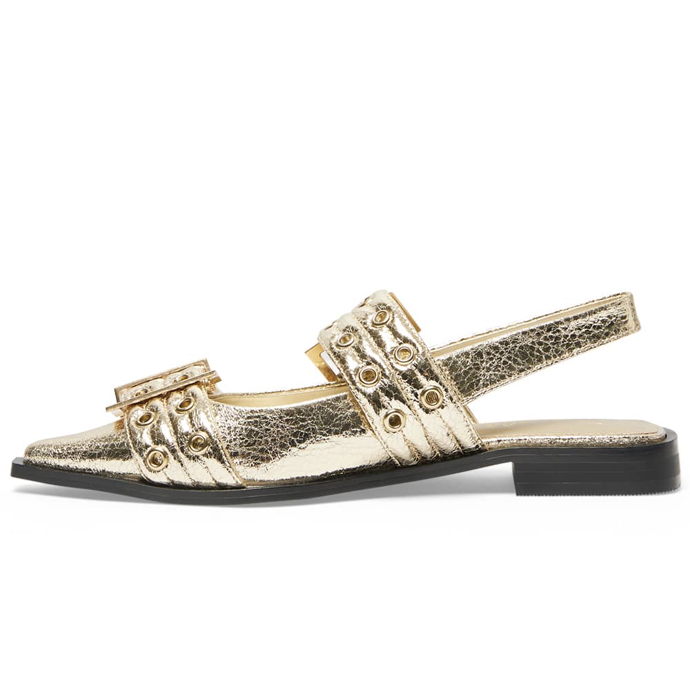 Suzie Flat in Gold Crinkle