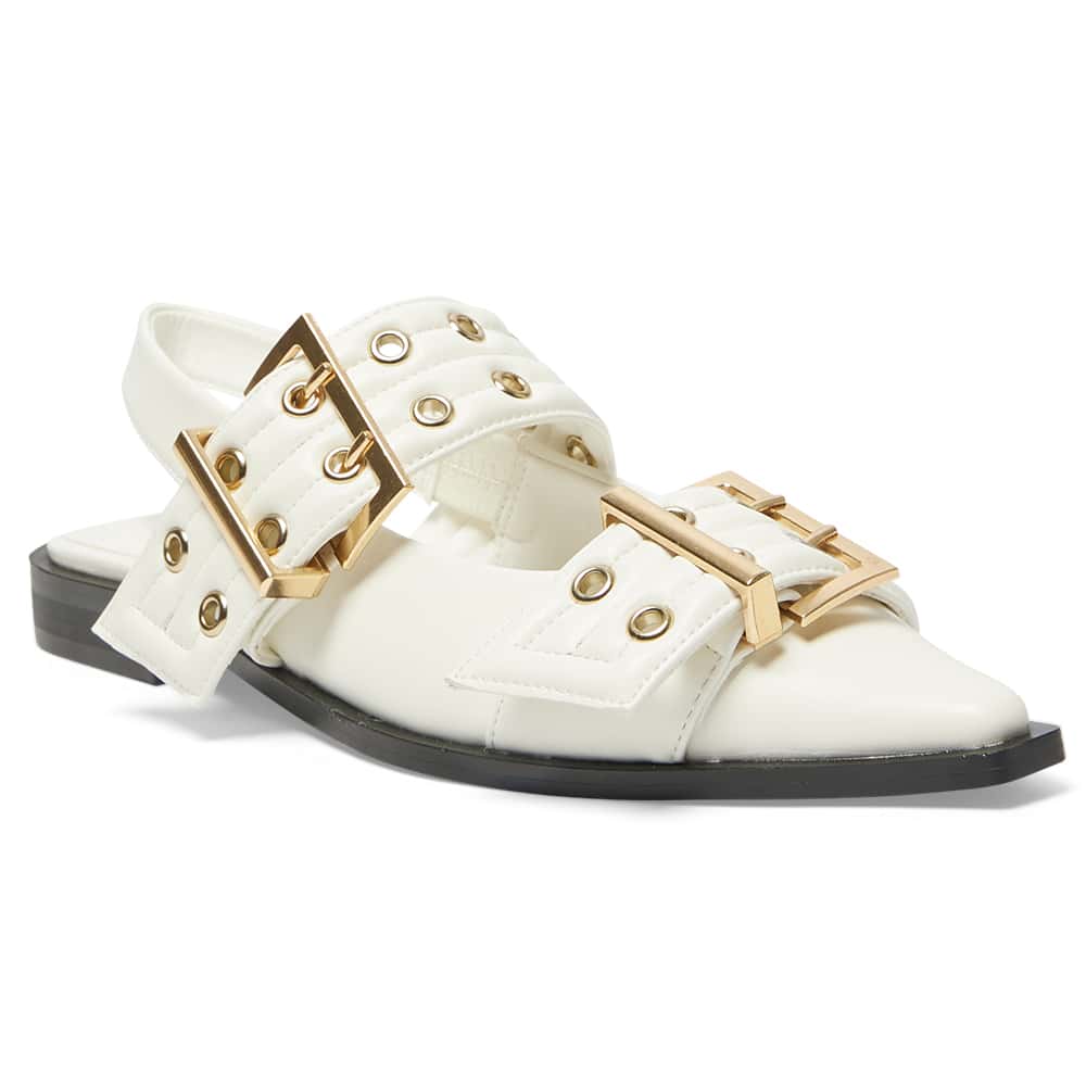 Suzie Ballet Flat in White Suede