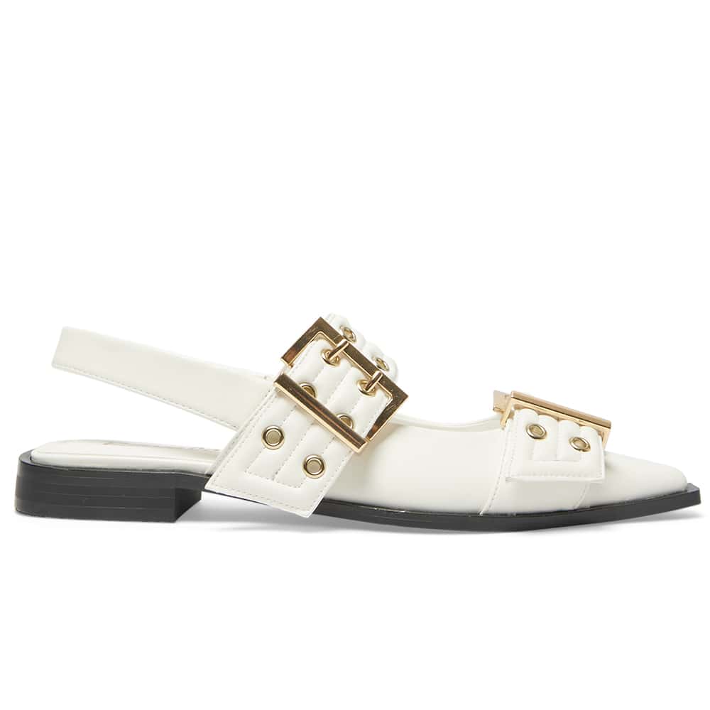 Suzie Ballet Flat in White Suede