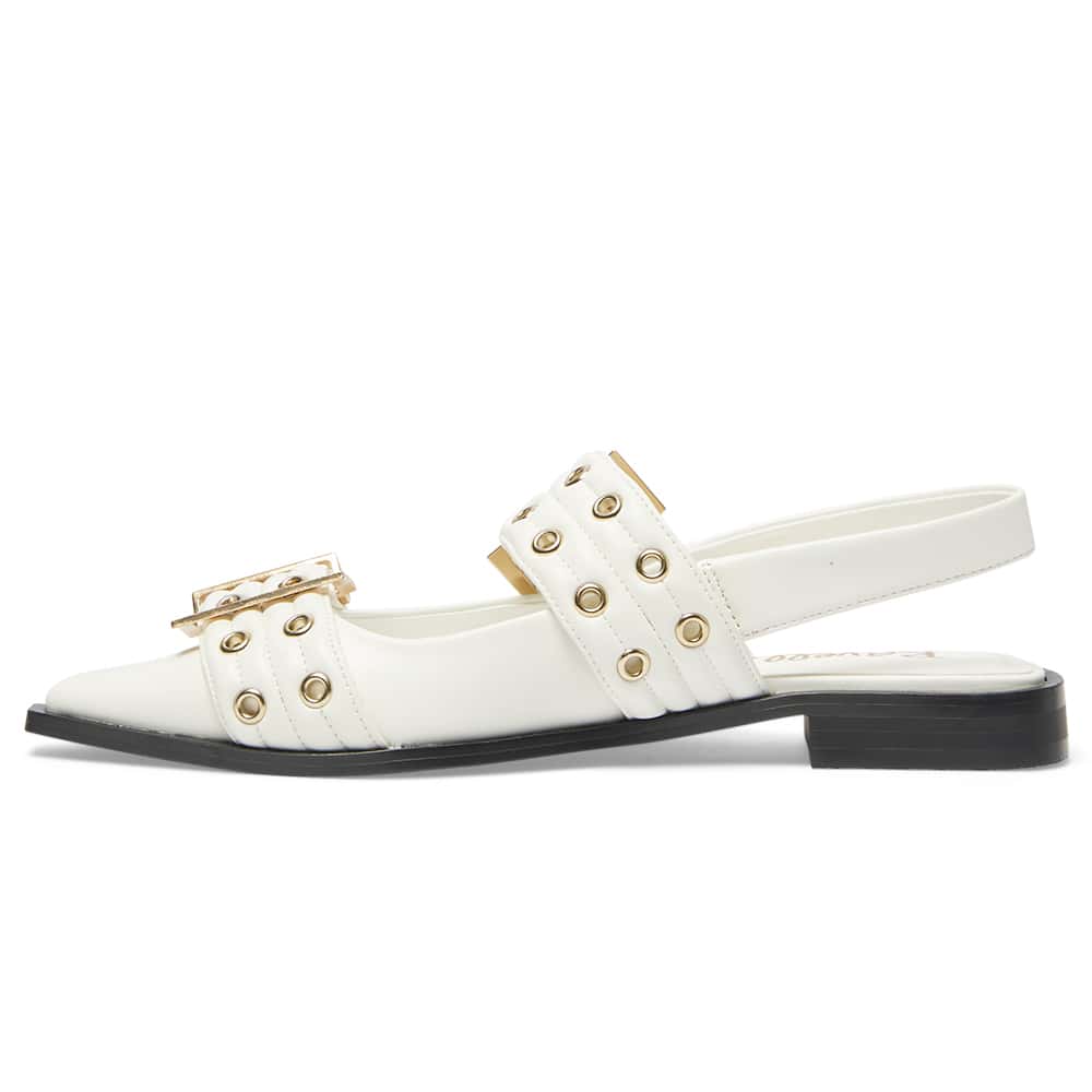 Suzie Ballet Flat in White Suede