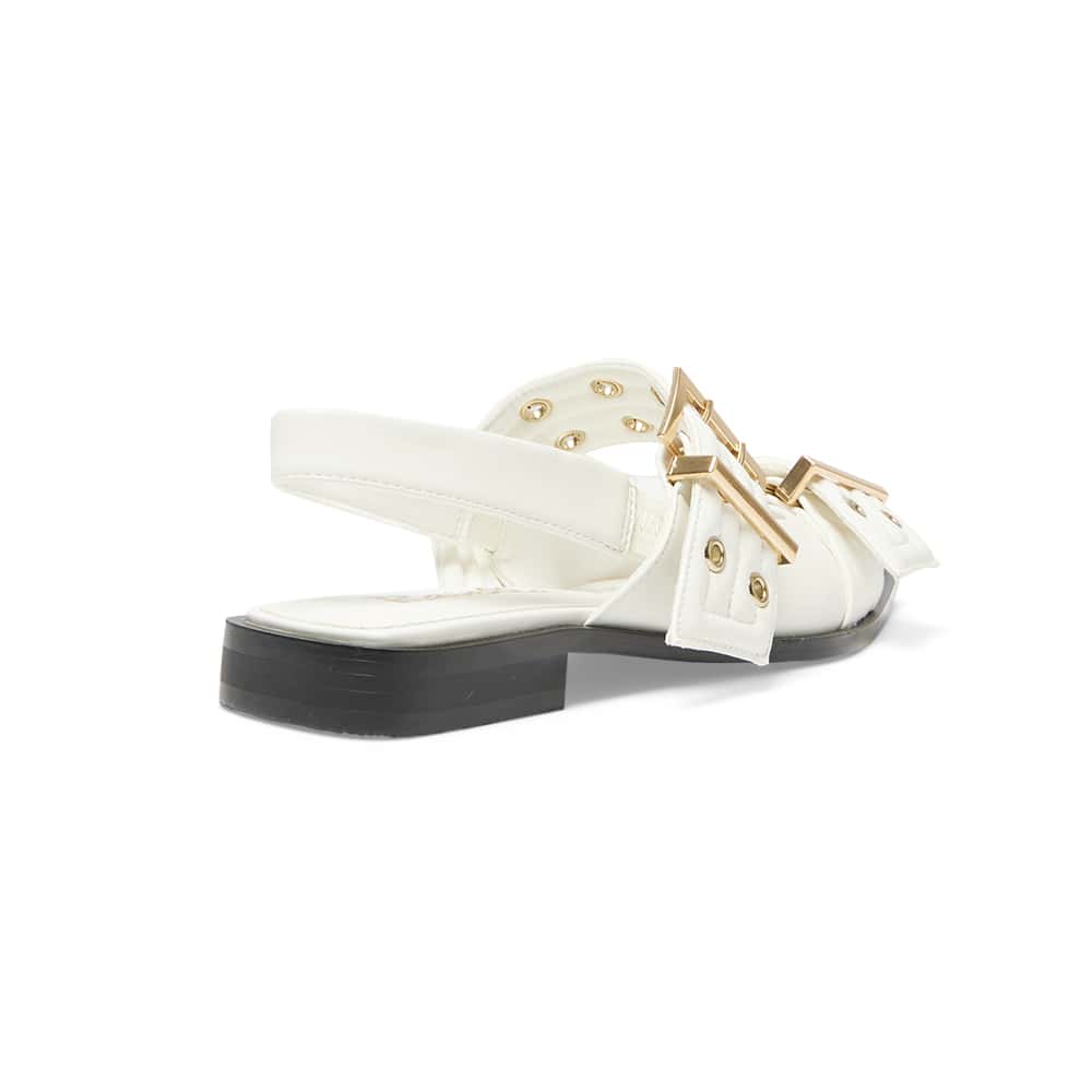 Suzie Ballet Flat in White Suede
