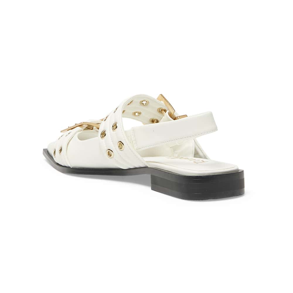 Suzie Ballet Flat in White Suede