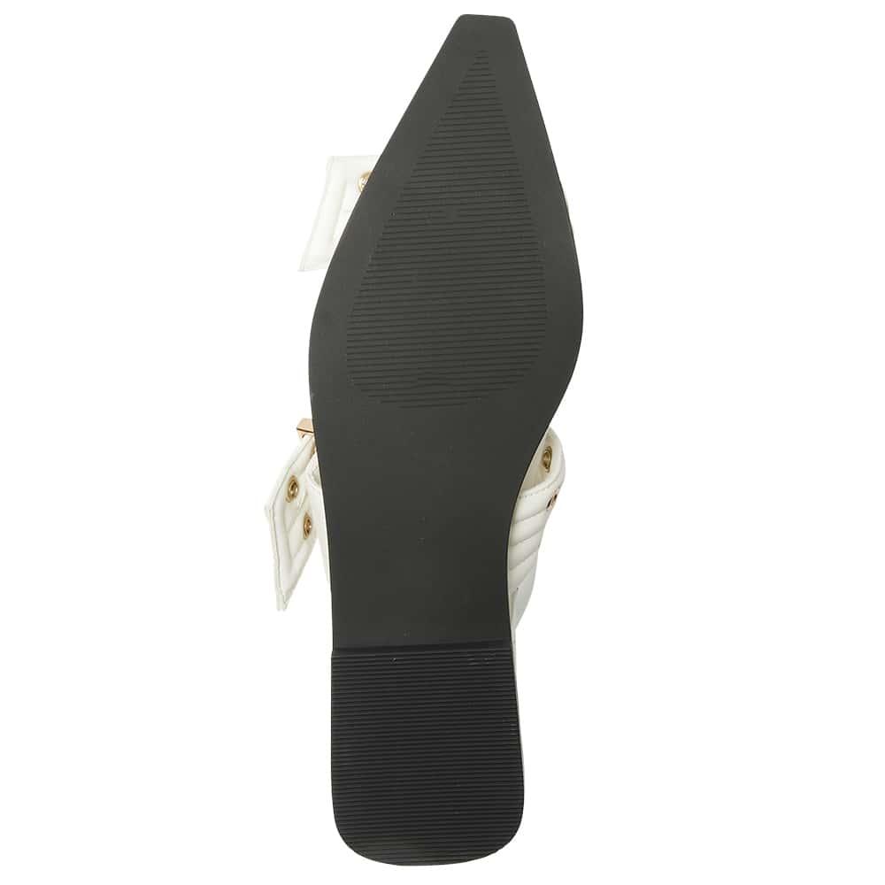 Suzie Ballet Flat in White Suede