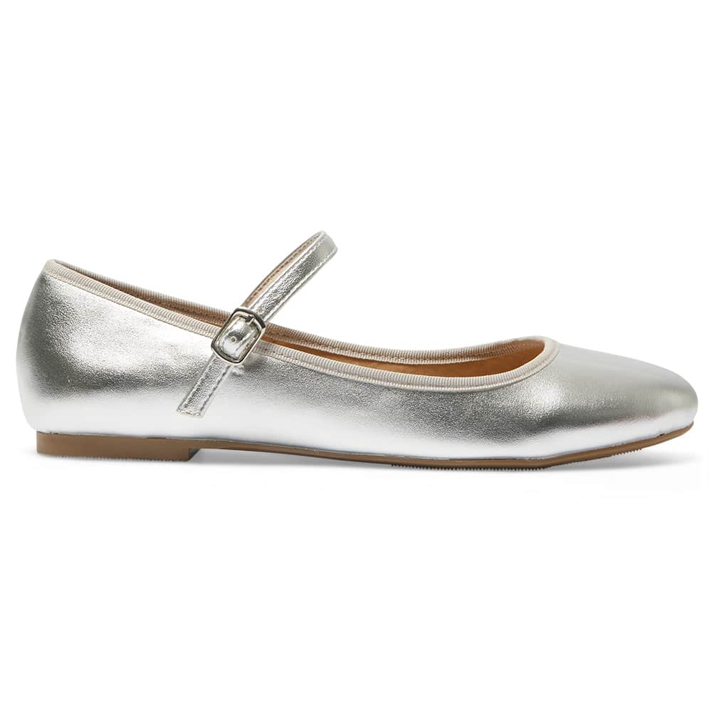 Sweet Ballet Flat in Silver Metallic