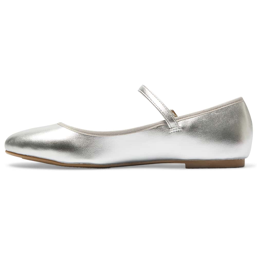 Sweet Ballet Flat in Silver Metallic