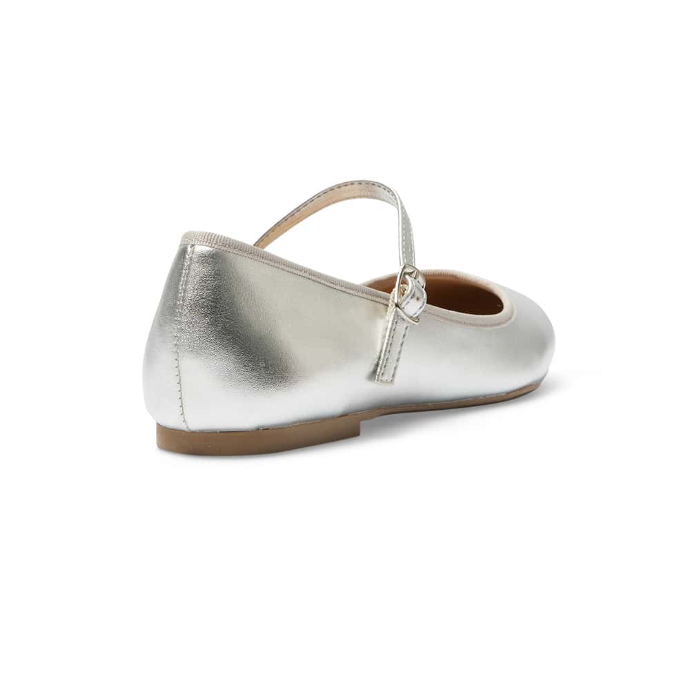 Sweet Ballet Flat in Silver Metallic