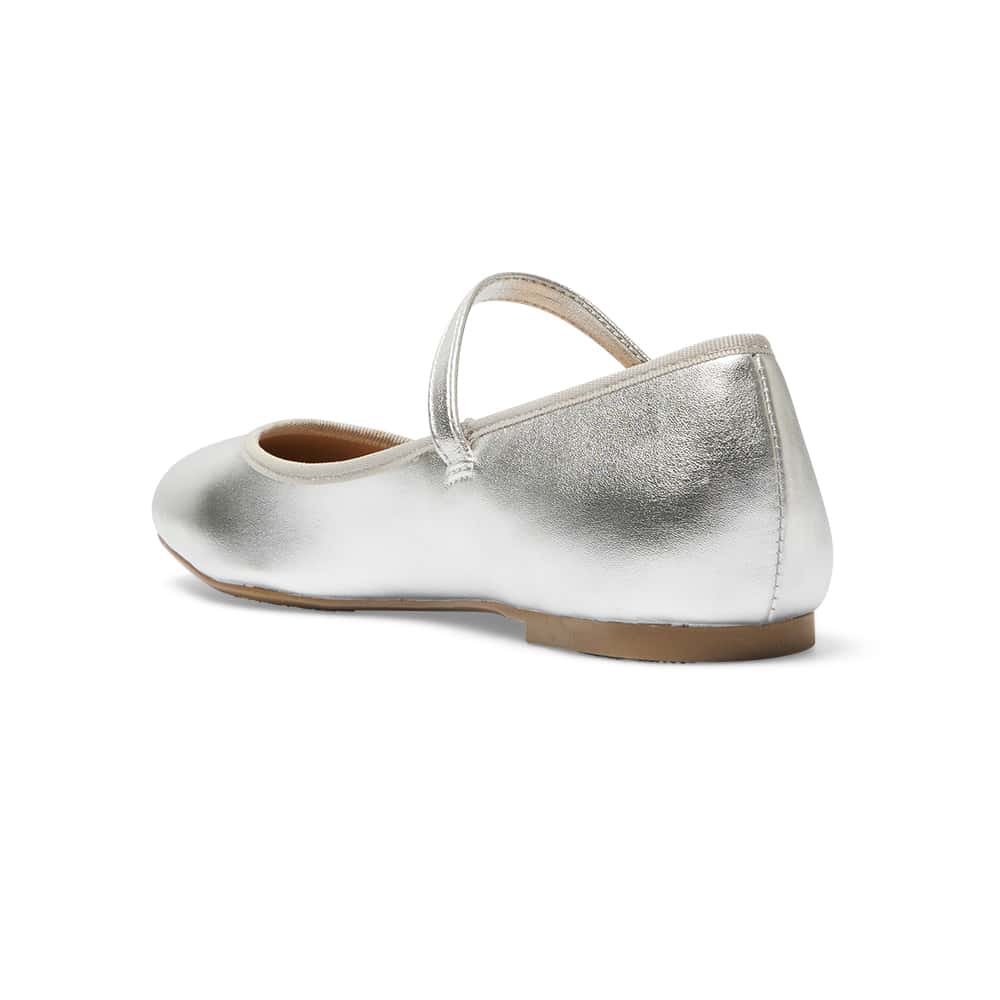 Sweet Ballet Flat in Silver Metallic