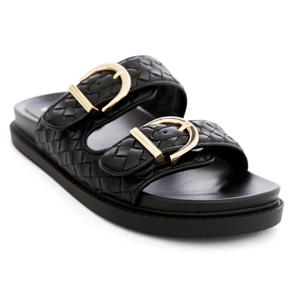 Tatum Slide in Black Smooth