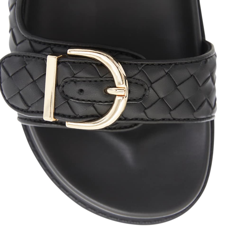 Tatum Slide in Black Smooth