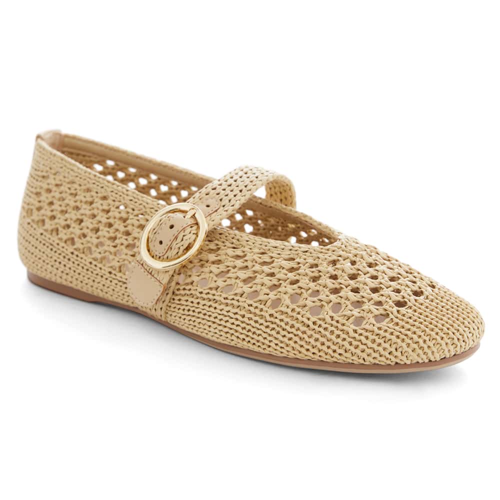 Tibet Ballet Flat in Beige Weave
