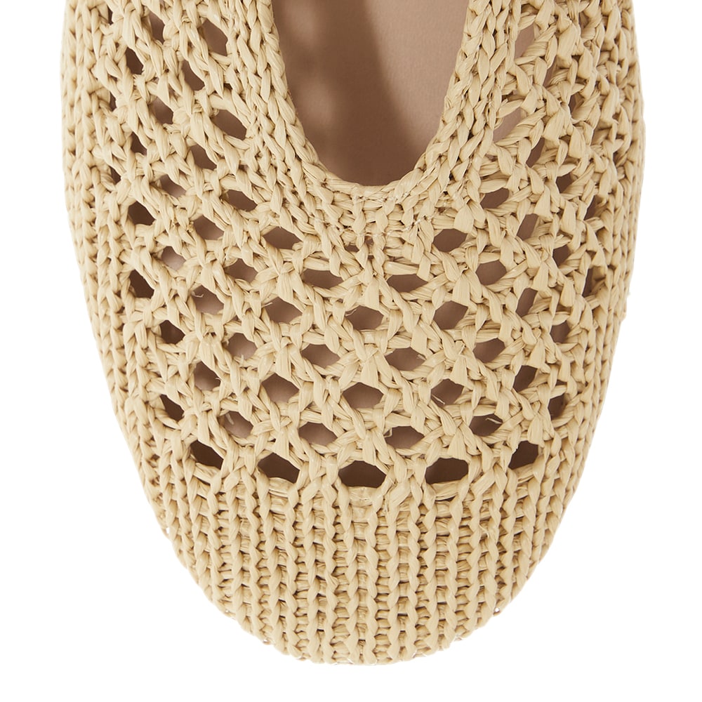 Tibet Ballet Flat in Beige Weave