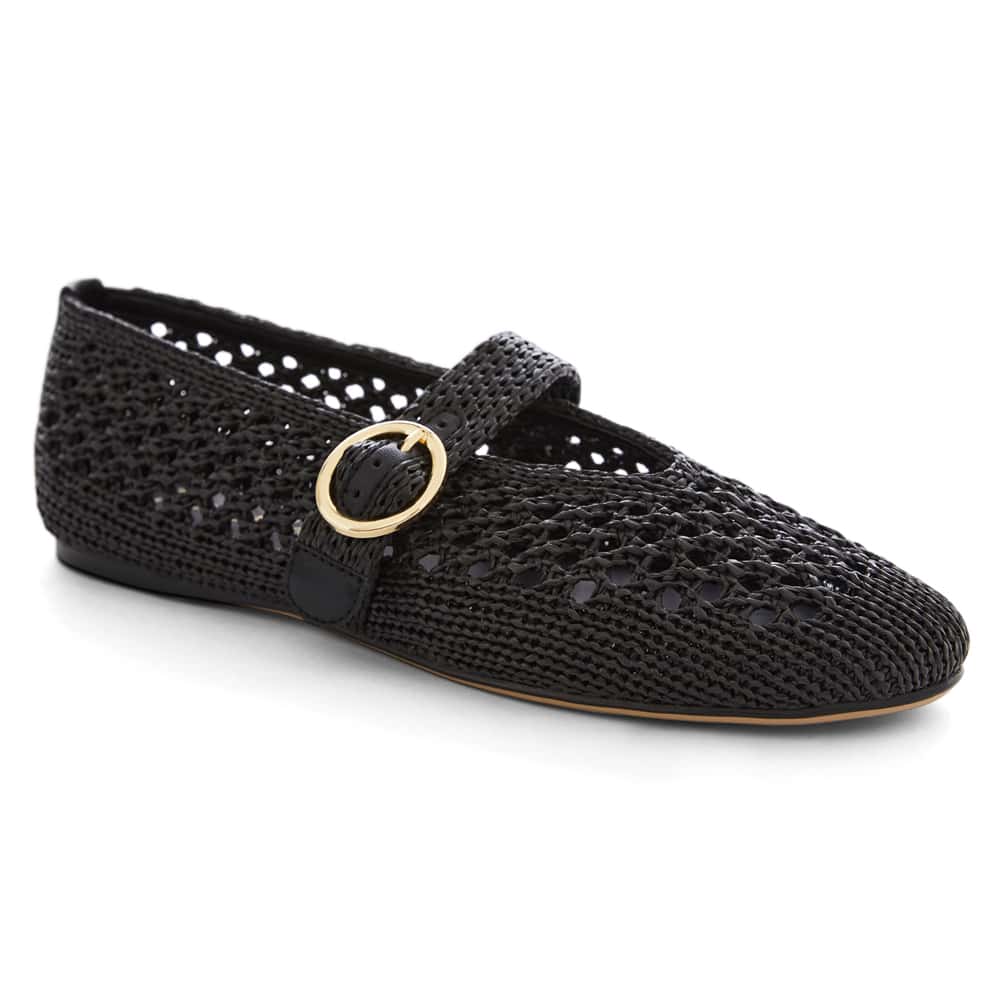 Tibet Ballet Flat in Black Weave