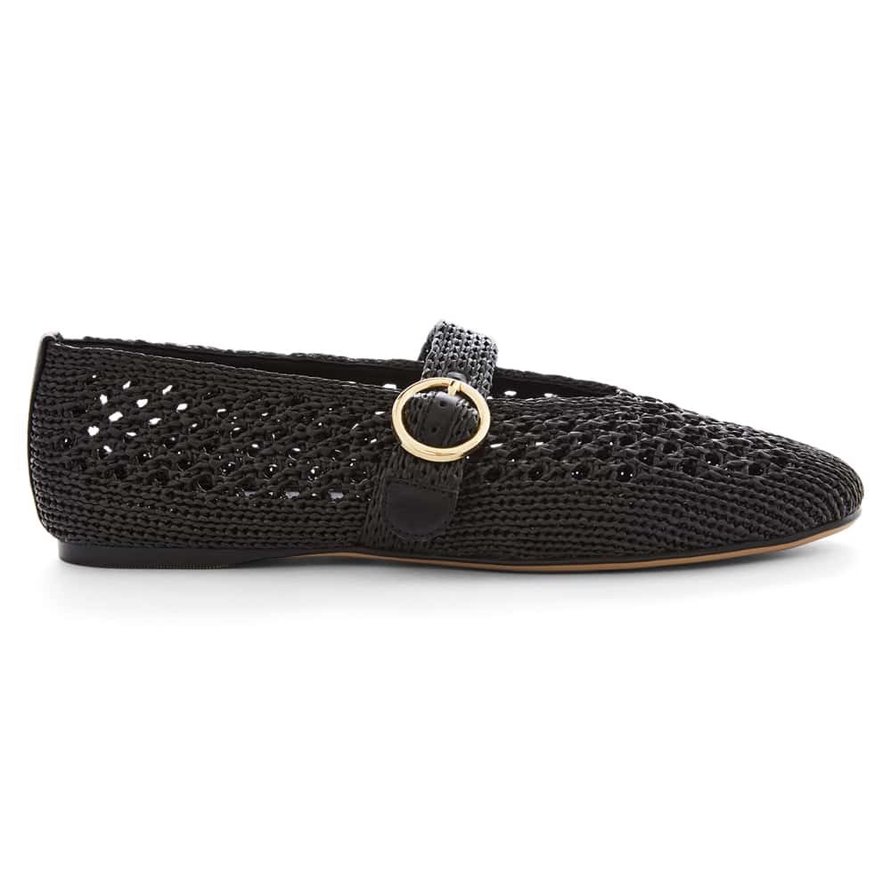 Tibet Ballet Flat in Black Weave