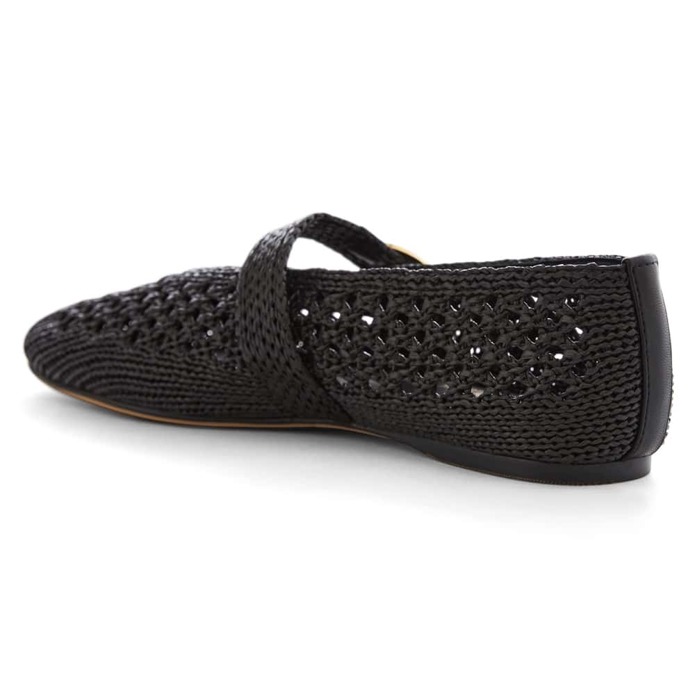 Tibet Ballet Flat in Black Weave