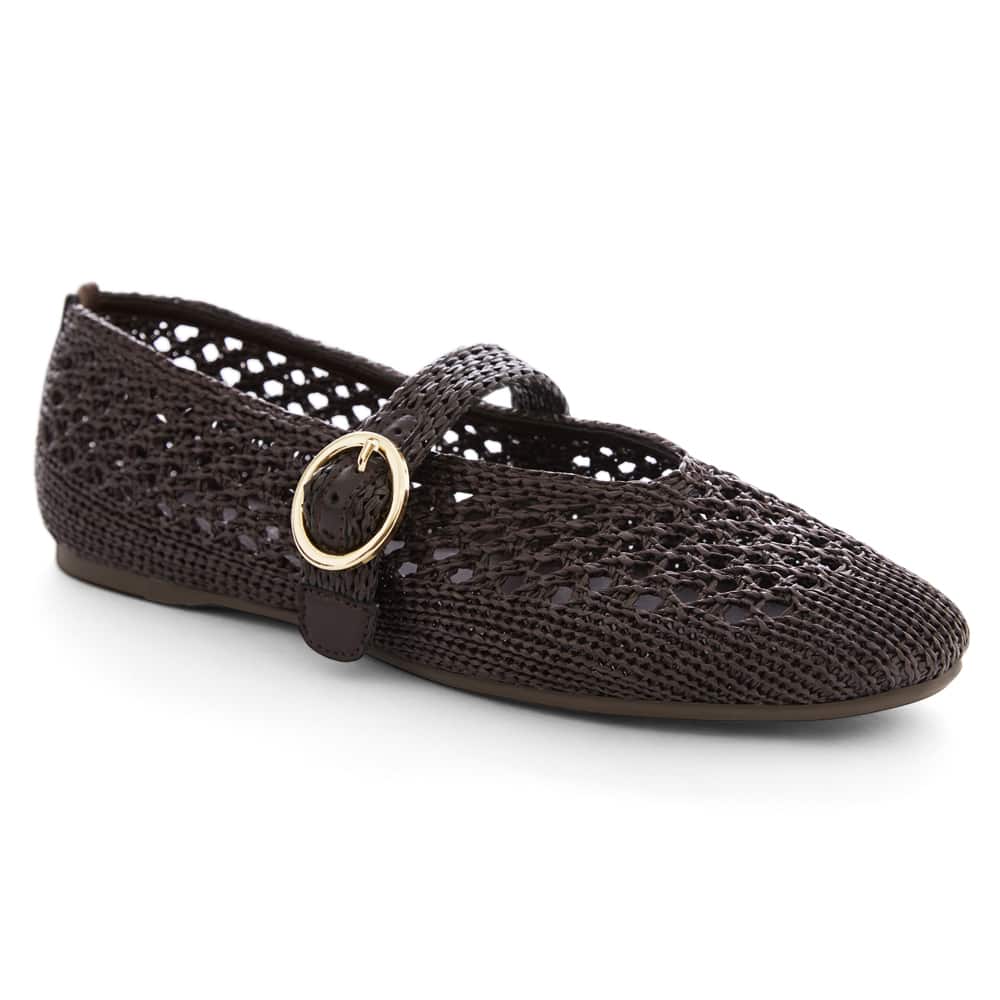 Tibet Ballet Flat in Chocolate Weave