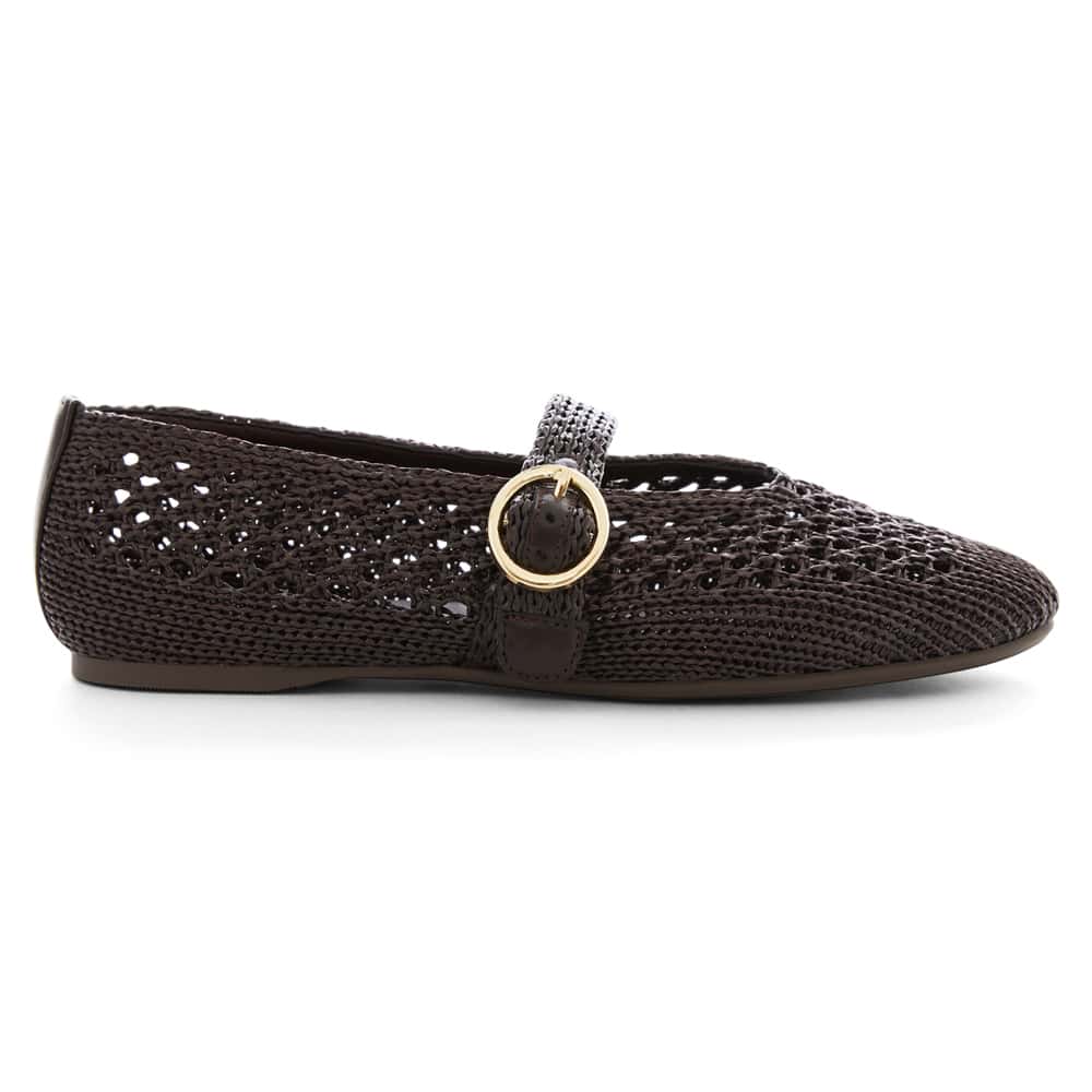 Tibet Ballet Flat in Chocolate Weave