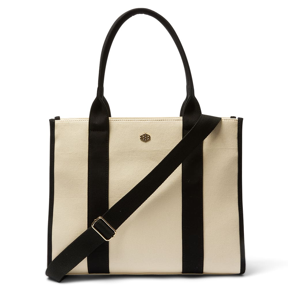 Tyra Tote in Beige Canvas