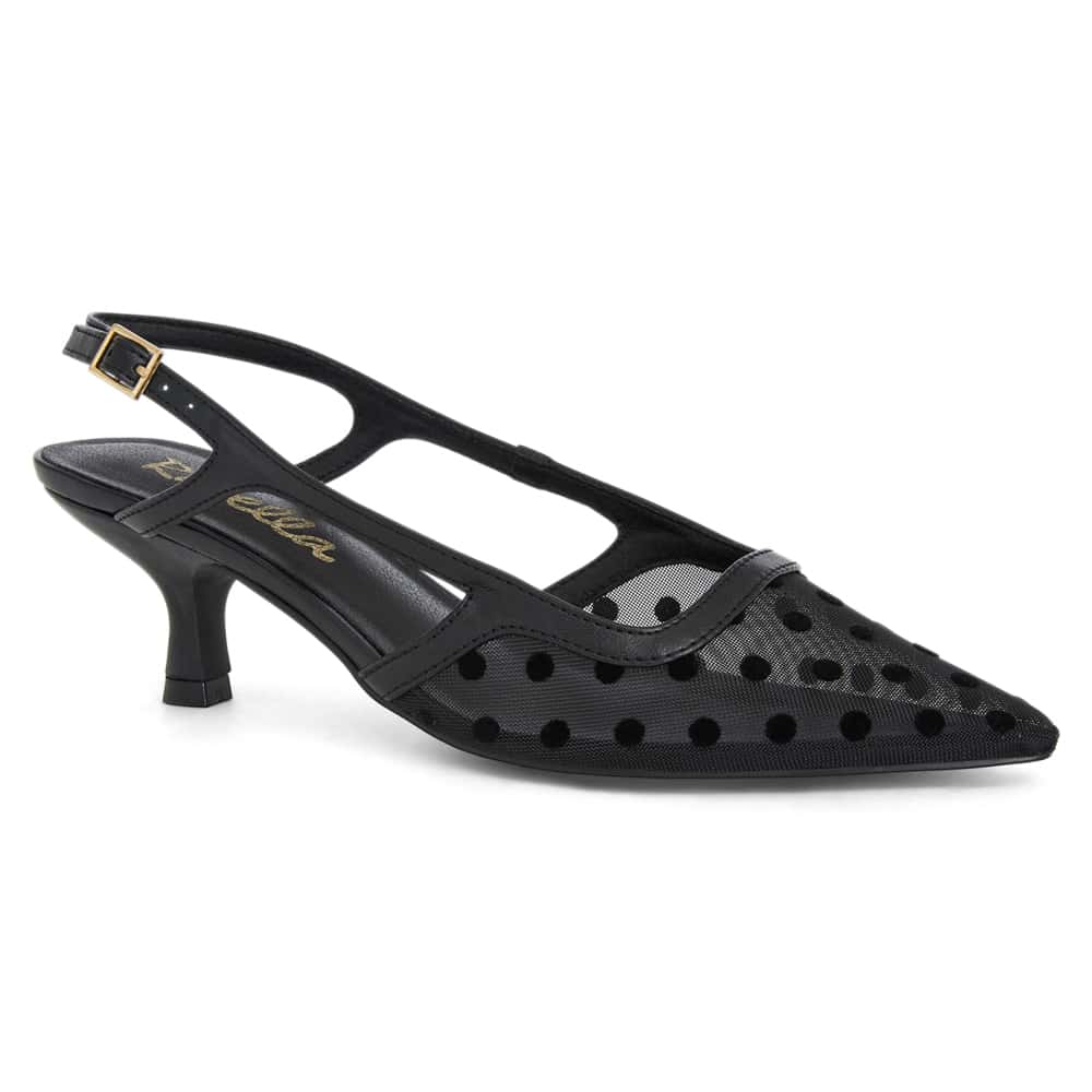 Valencia Heel in Black Dots