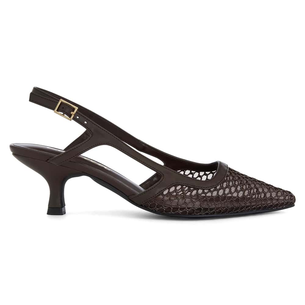 Valencia Heel in Chocolate  Mesh