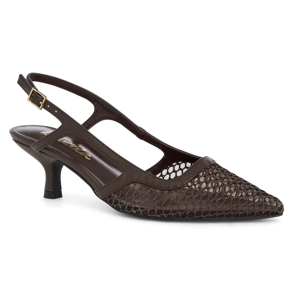Valencia Heel in Chocolate  Mesh