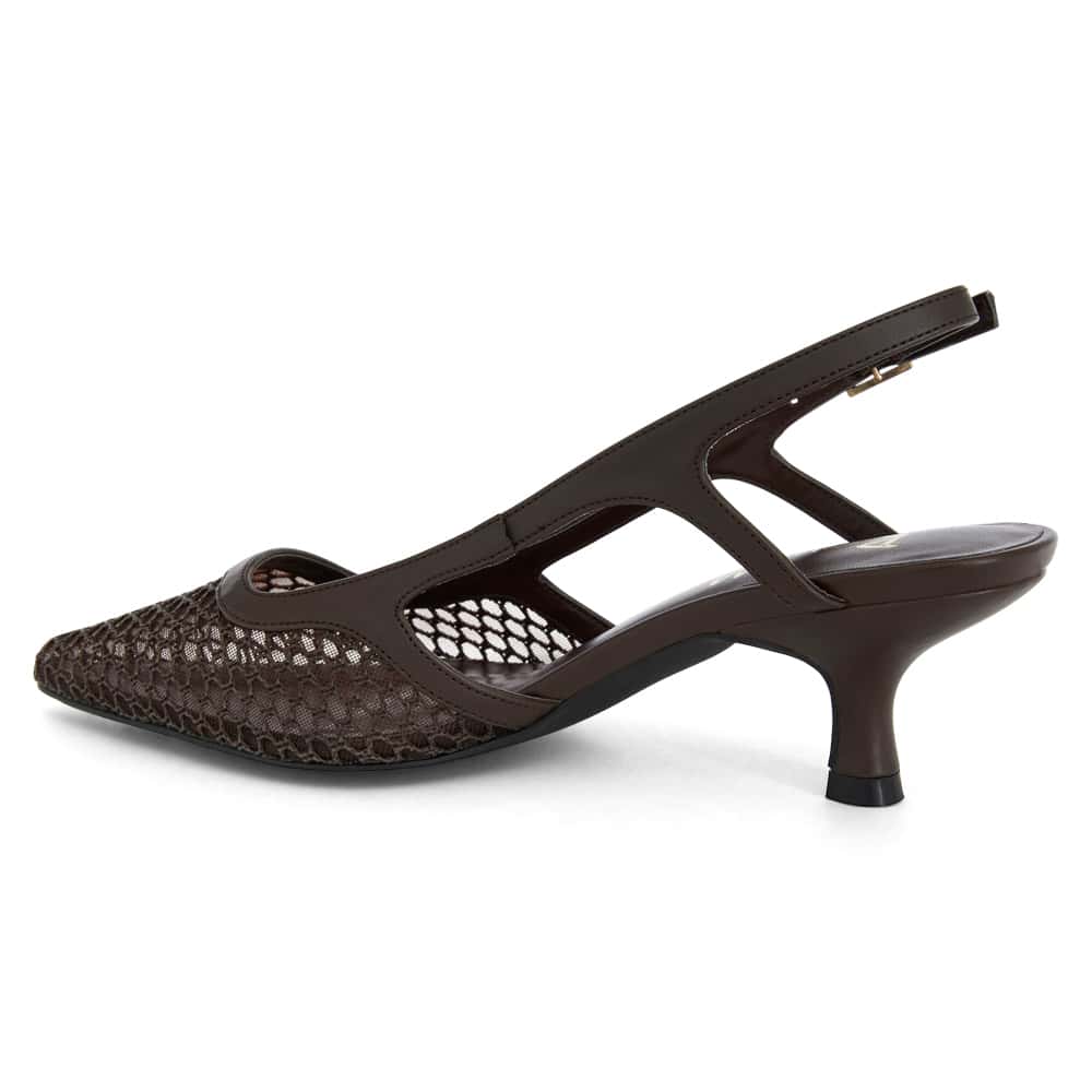 Valencia Heel in Chocolate  Mesh