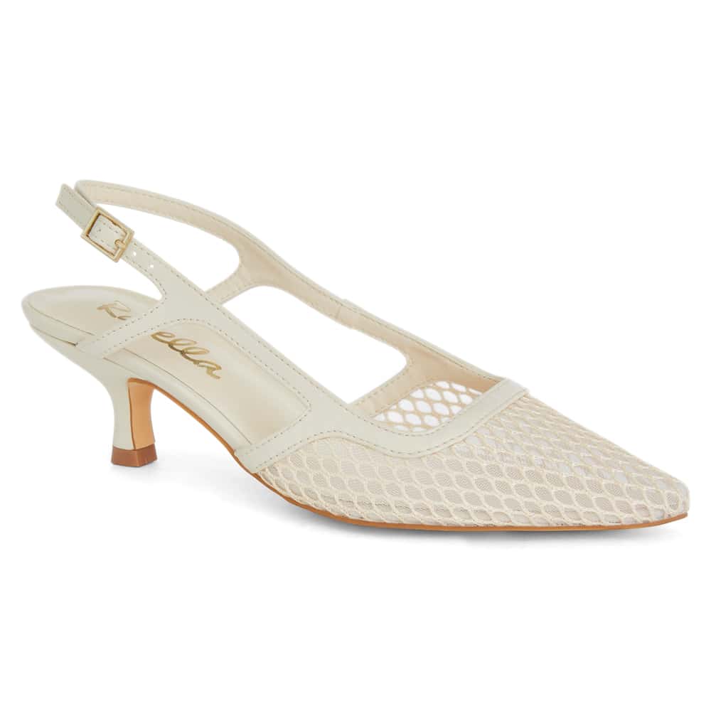 Valencia Heel in Ivory Mesh