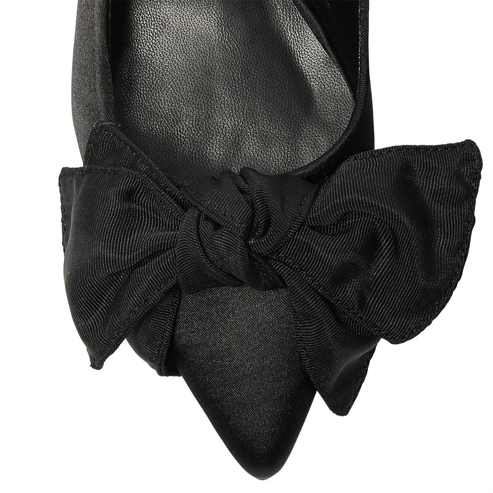 Violet Heel in Black Satin