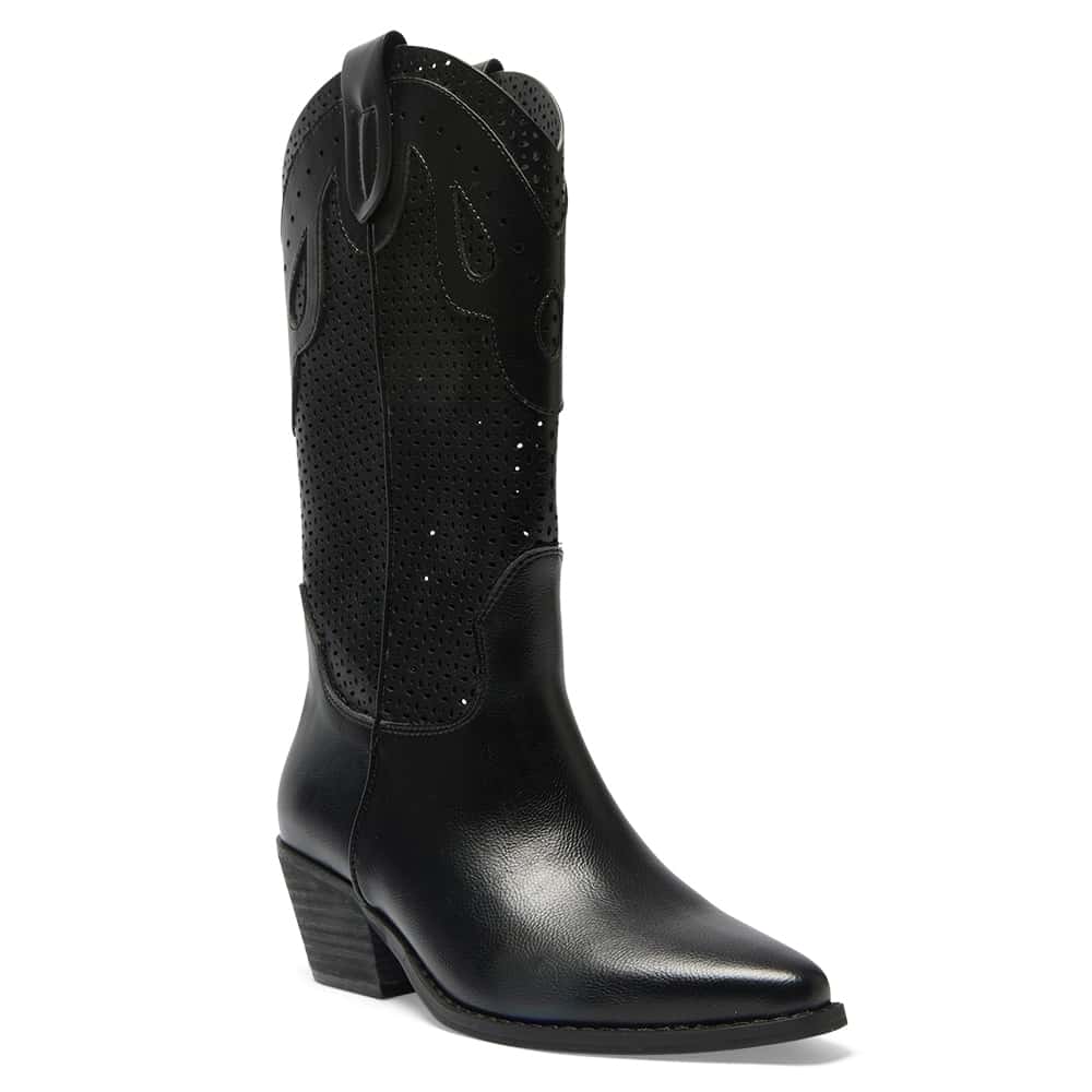 Wyoming Boot in Black Smooth