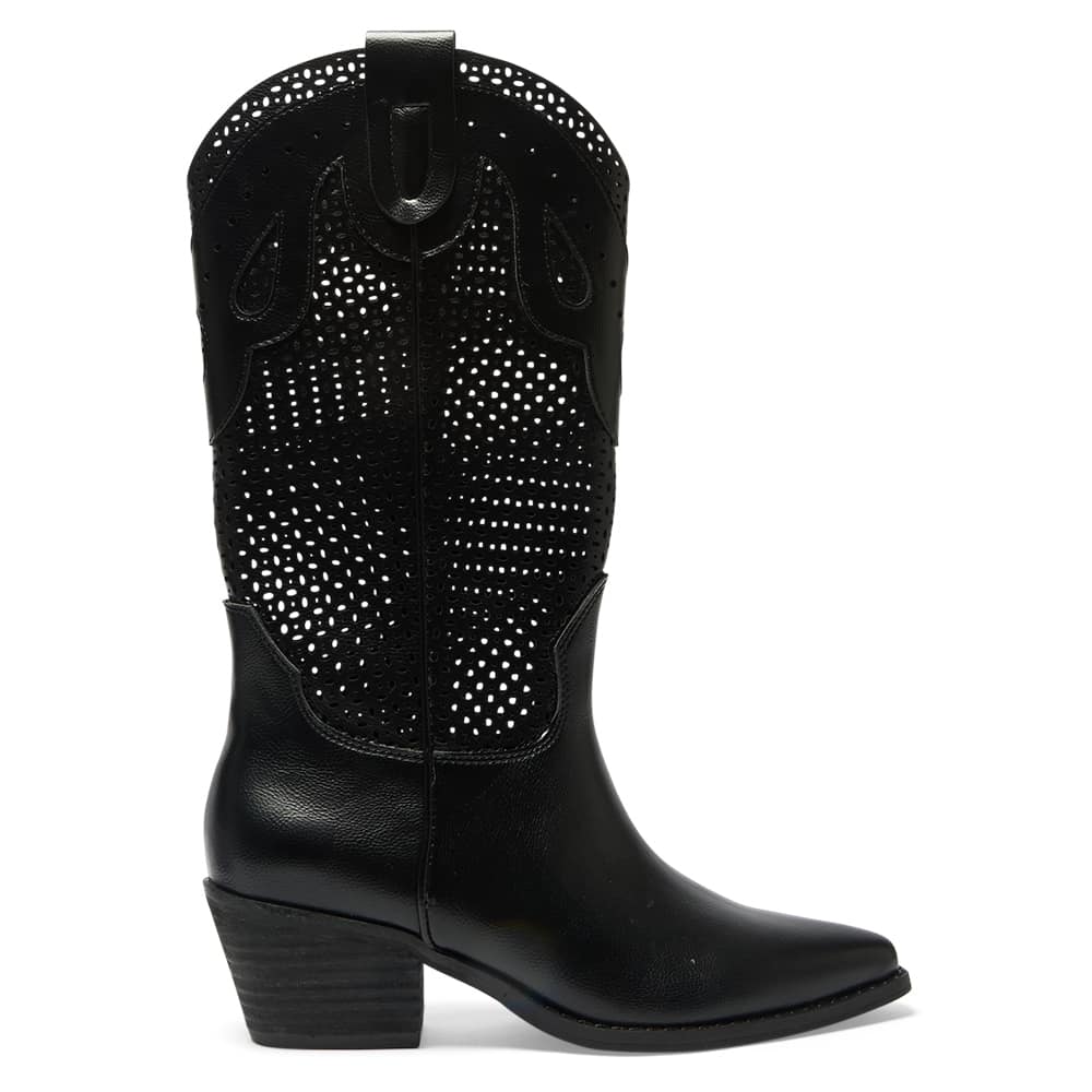 Wyoming Boot in Black Smooth