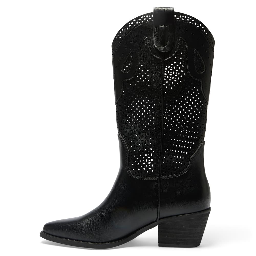 Wyoming Boot in Black Smooth