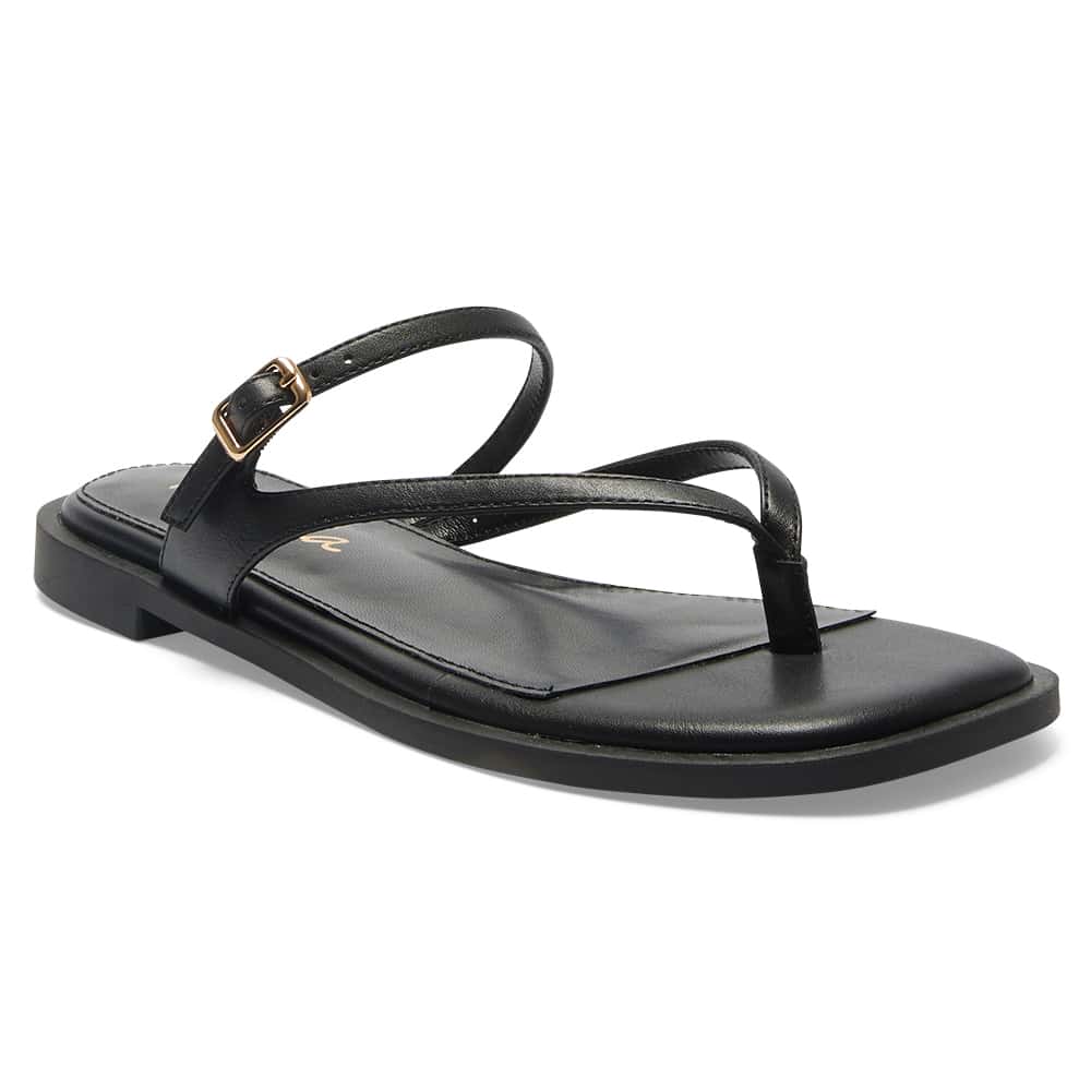 Zen Thongs in Black Smooth