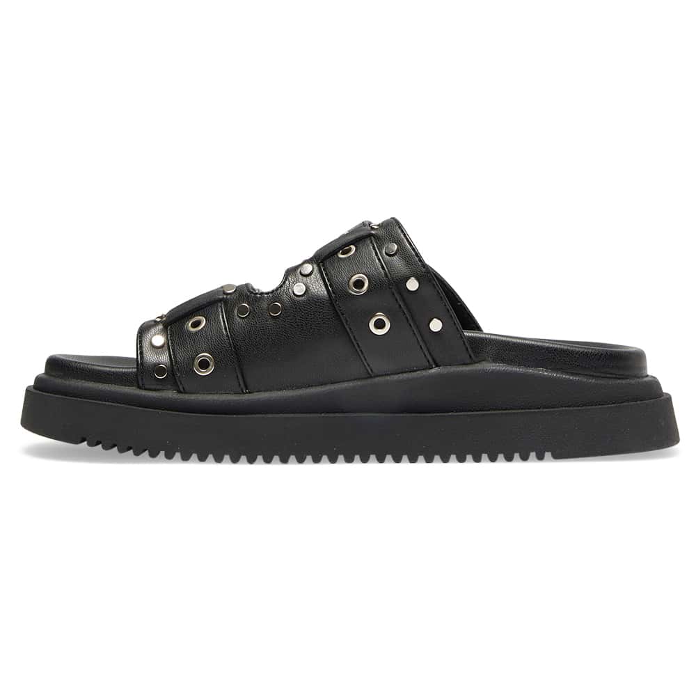 Zora Sandal in Black Smooth
